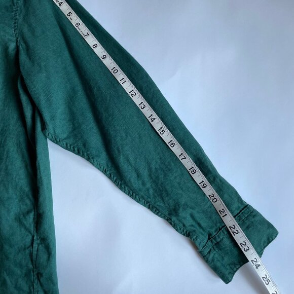 TWO Uniqlo linen shirts women's size XL gray, green - Picture 9 of 9